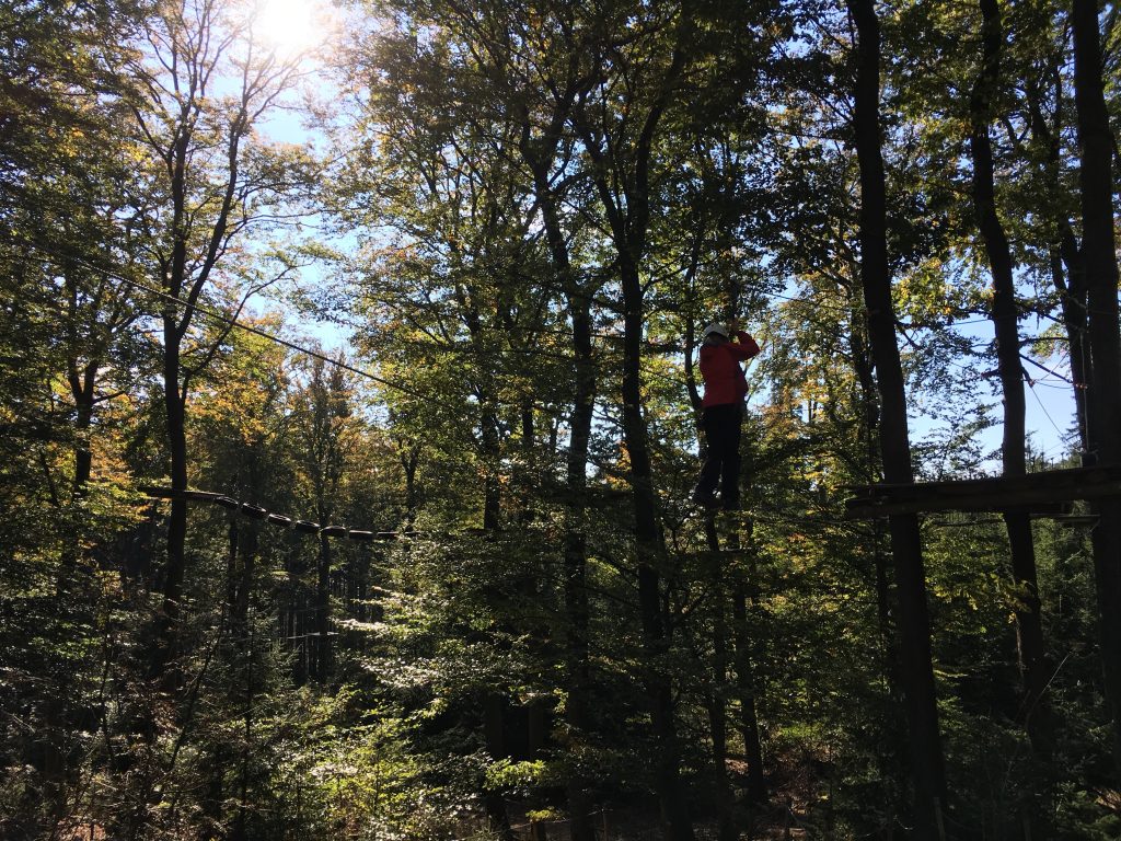 Unterwegs auf dem Kletterparcours